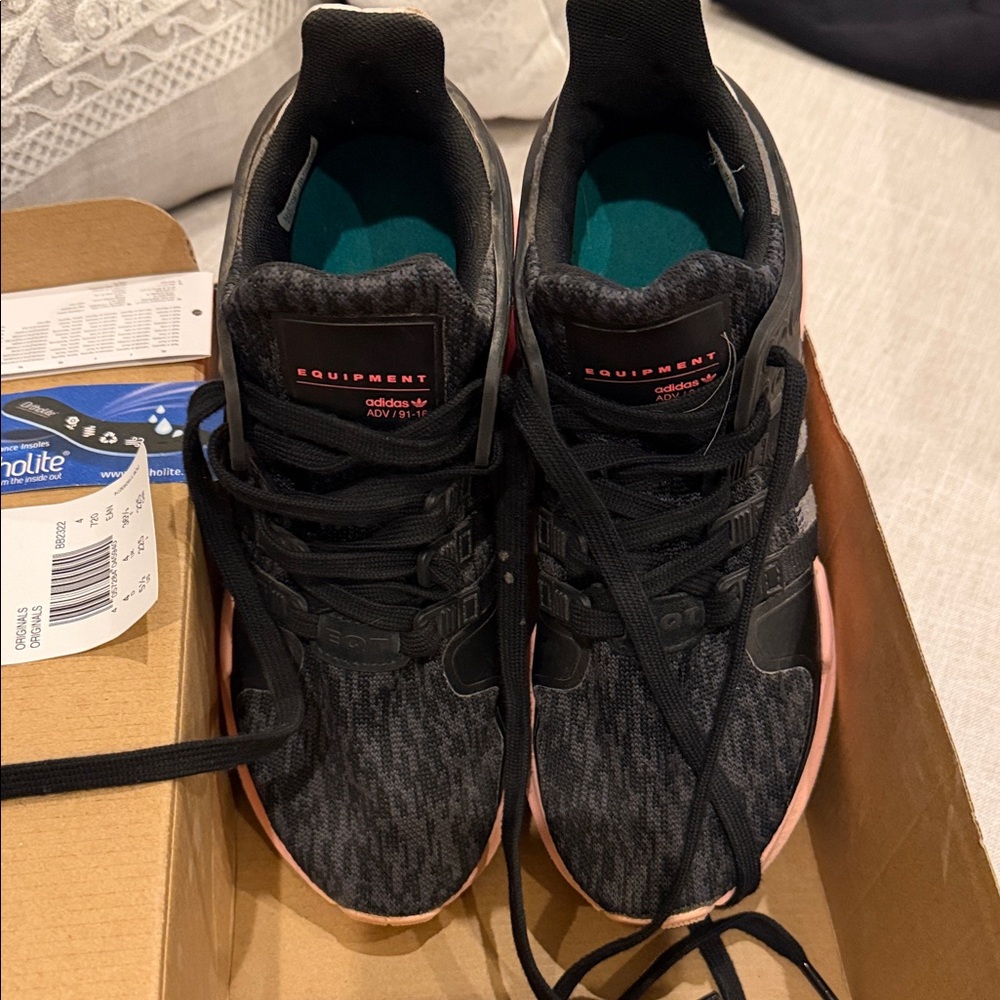 Adidas EQT Black with Pink Highlights